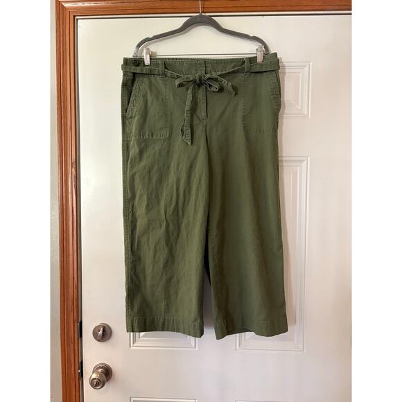 Talbots Wide Leg TIE WAIST CROP PANTS Size 16W - Picture 2 of 5